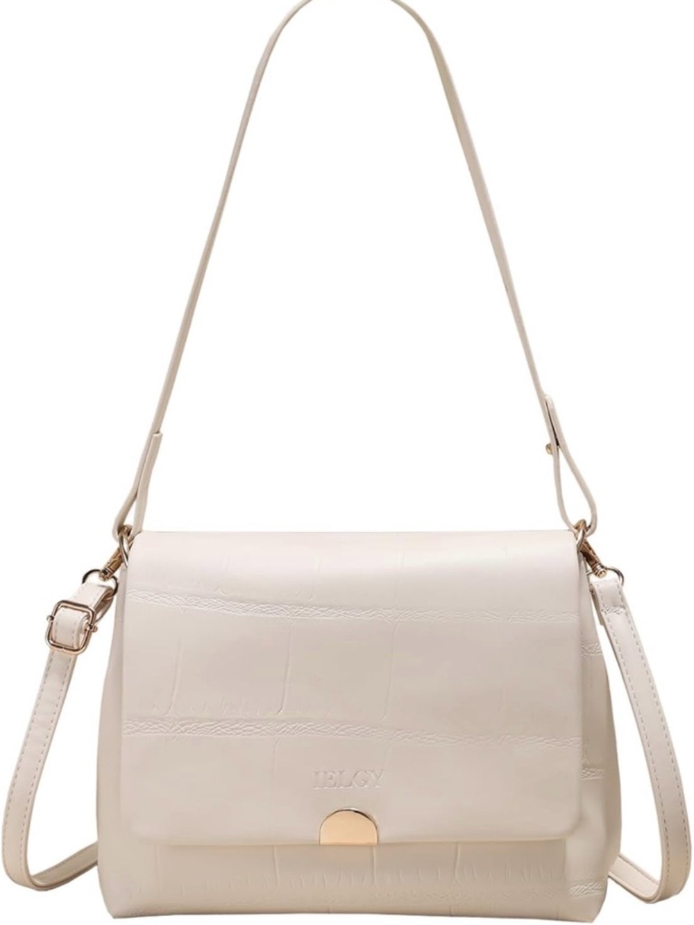 Cream Crossbody Bag - Elegant Structured Shoulder Purse